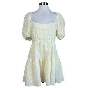 Bardot Cotton Lace Lucy Dress Backless Fit and Flare Mini Yellow Size 10